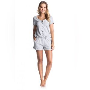 Roxy Gray Button-Front Romper